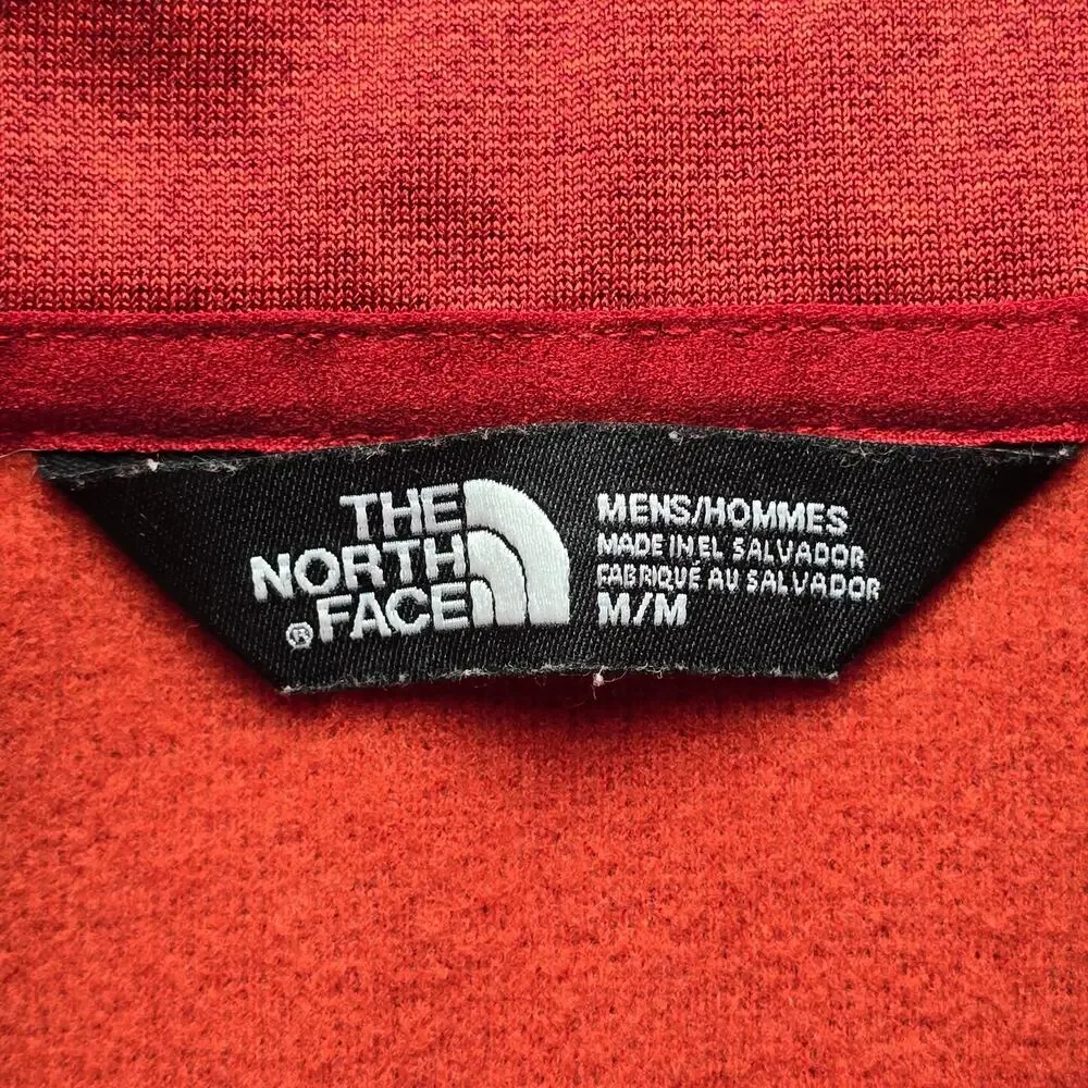 The North Face Canyonlands 1/2 Zip Pullover Mens Medium Red Fleece Pocket Jacket